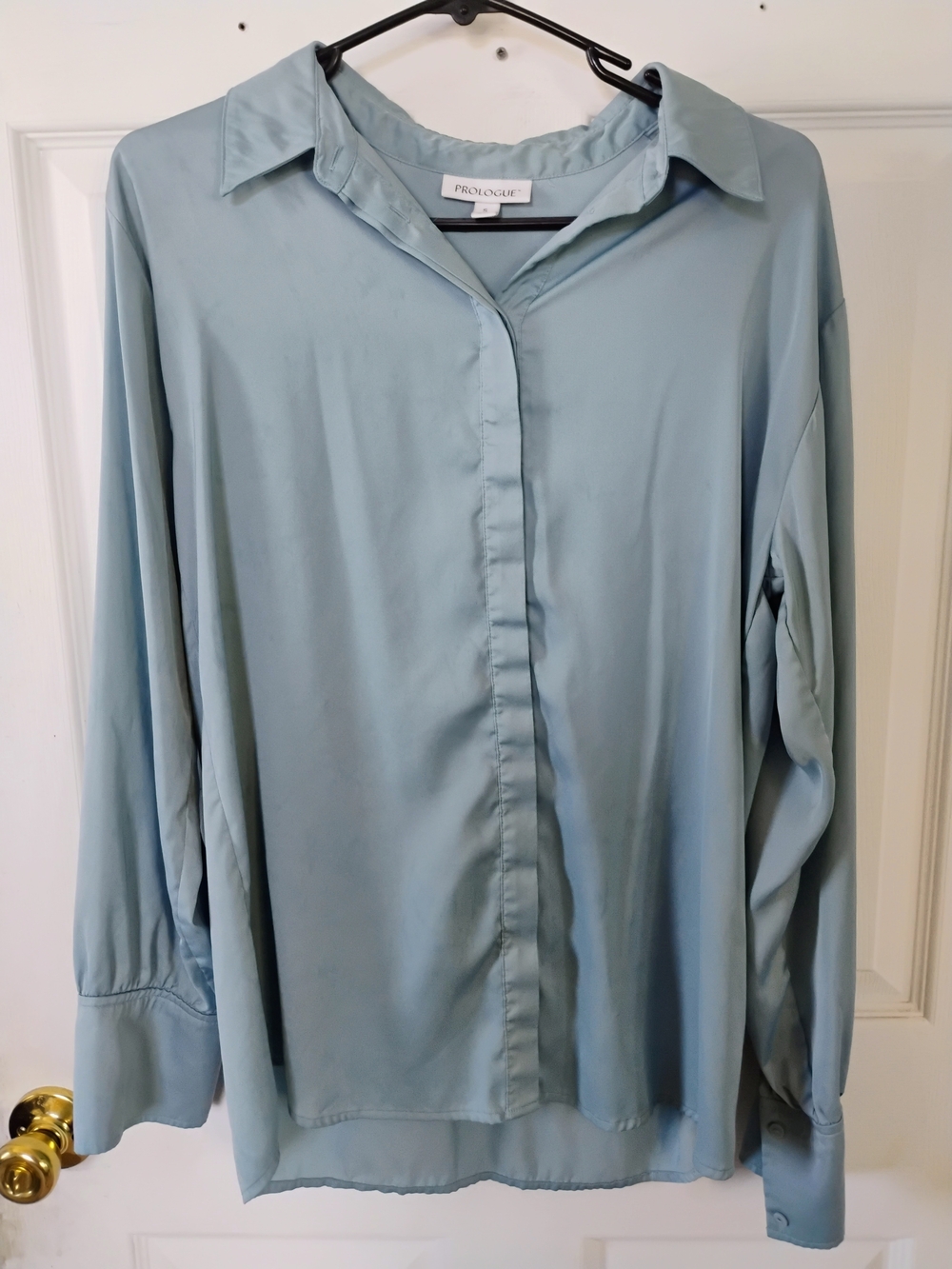 Prologue Light Blue Button-Front Blouse